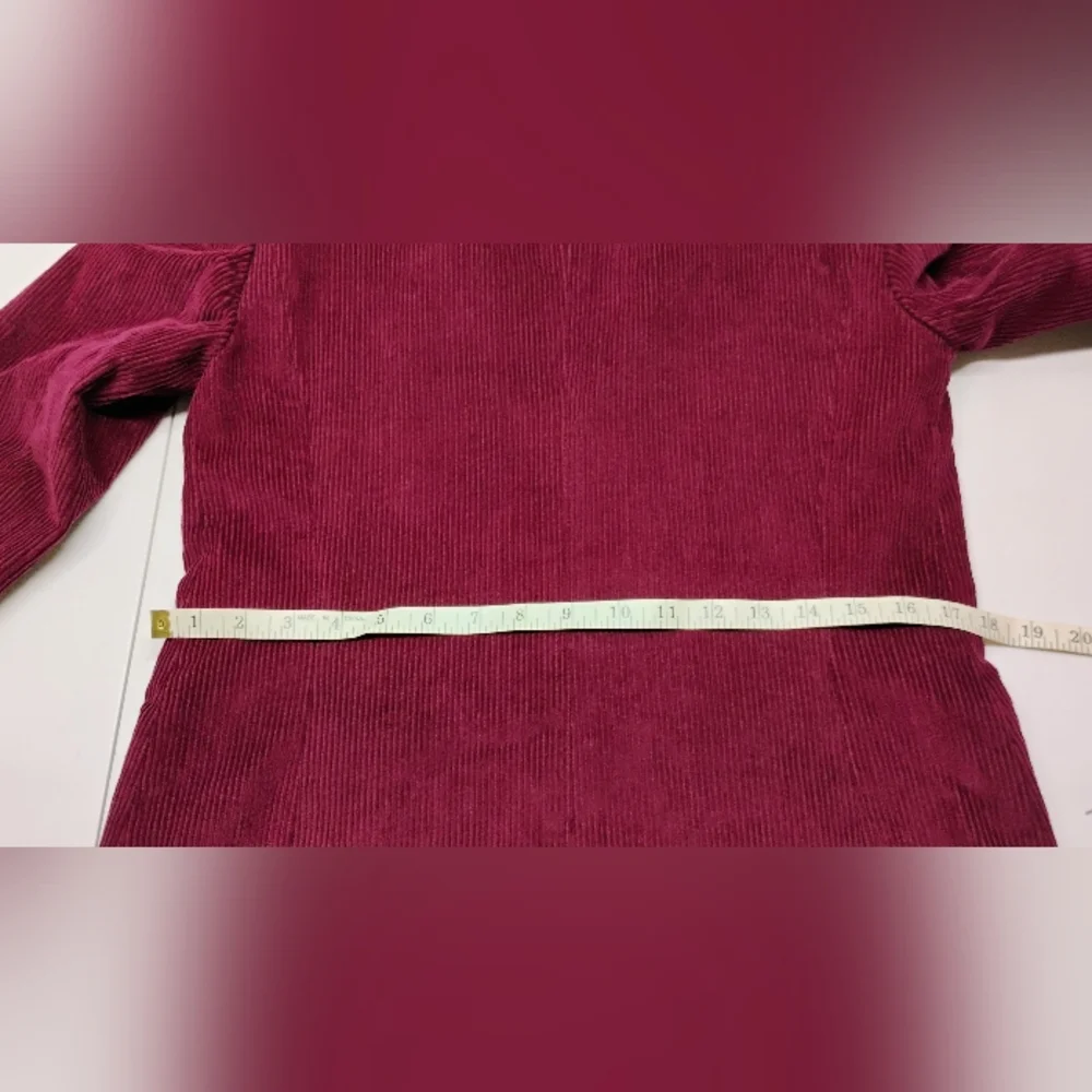 Vintage Burgundy Corduroy Jacket Blazer Women's Sz 9/10 Cotton Nylon Lined Y-3 - Picture 8 of 11